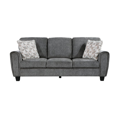 Homelegance Duncan Sectional Sofa Dark Gray Chenille with Abstract Pillows 9214GY-3