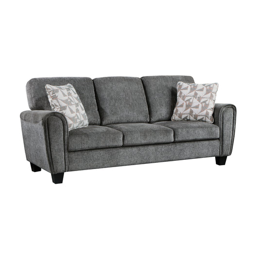 Homelegance Duncan Sectional Sofa Dark Gray Chenille with Abstract Pillows 9214GY-3