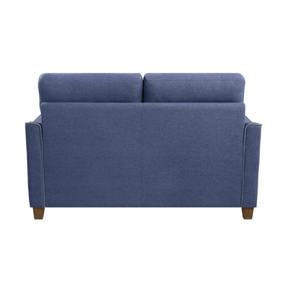 Homelegance Harstad Loveseat in Textured Blue Fabric 9236BU-2
