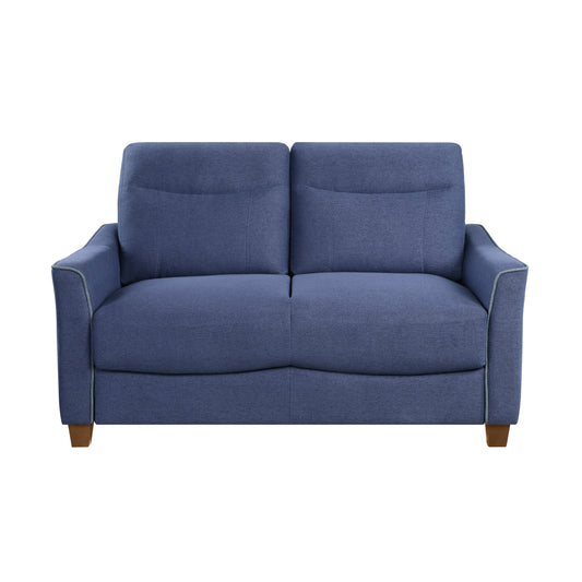 Homelegance Harstad Loveseat in Textured Blue Fabric 9236BU-2
