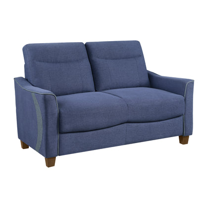 Homelegance Harstad Loveseat in Textured Blue Fabric 9236BU-2