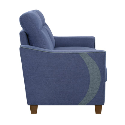 Homelegance Harstad Loveseat in Textured Blue Fabric 9236BU-2