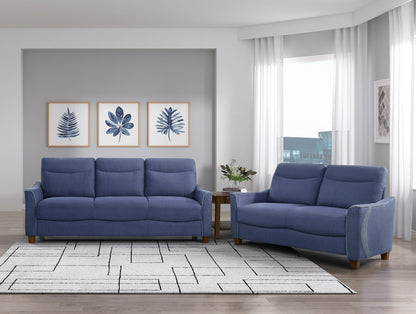 Homelegance Harstad Loveseat in Textured Blue Fabric 9236BU-2