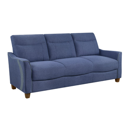 Homelegance Harstad Sectional Sofa Dark Blue with Light Blue Accents 9236BU-3