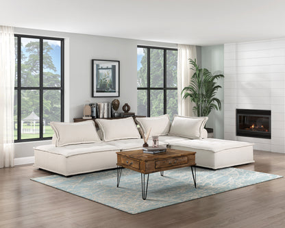 Homelegance Inman Accent Chair in Beige Boucle with Tufted Ottoman Style 9237BE-1