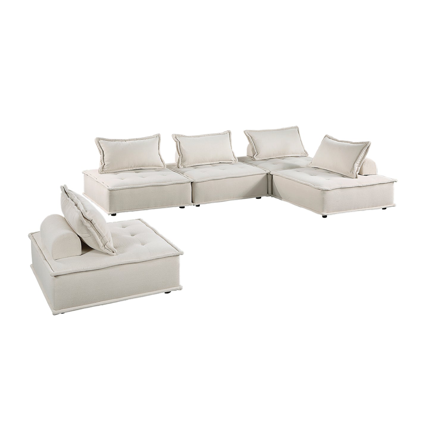 Homelegance Inman Sectional Sofa in Soft Beige 9237BE-5SC