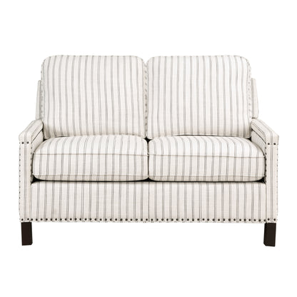 Homelegance Landrum Loveseat in Beige and Gray Textured Fabric 9257-2