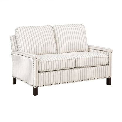 Homelegance Landrum Loveseat in Beige and Gray Textured Fabric 9257-2