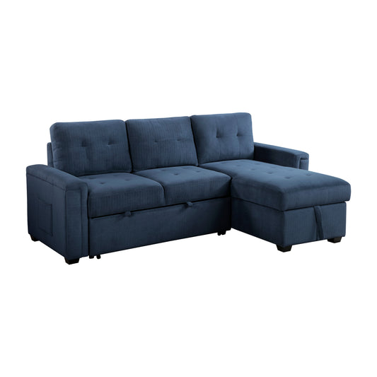 Homelegance Reversible Sectional Sofa Textured Blue 9259-SC