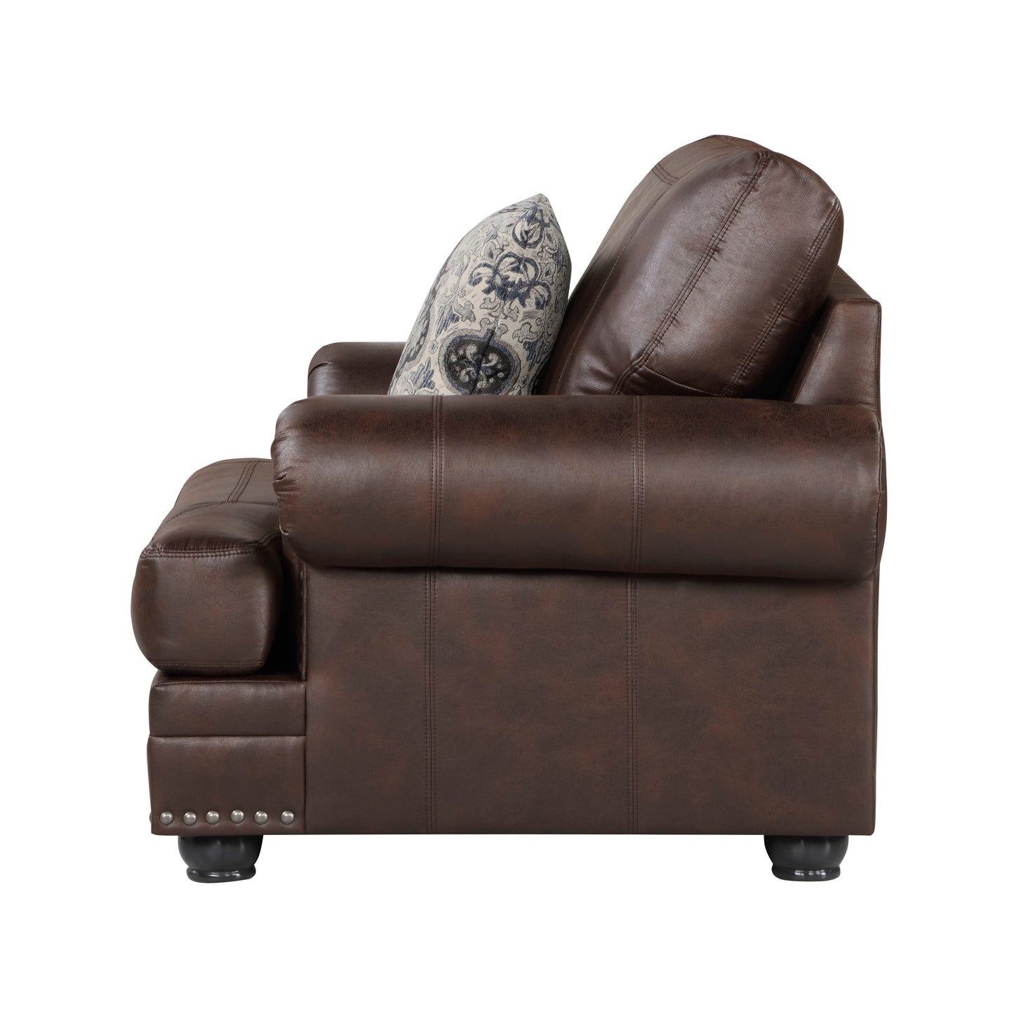 Homelegance Franklin Dark Brown Accent Chair with Nailhead Trim 9260DB-1