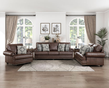 Homelegance Franklin Dark Brown Accent Chair with Nailhead Trim 9260DB-1