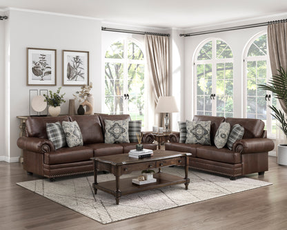Homelegance Franklin Loveseat Dark Brown Polished Microfiber 9260DB-2