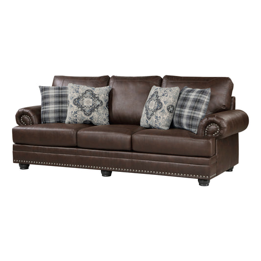 Homelegance Franklin Sectional Sofa Dark Brown Polished Microfiber 9260DB-3