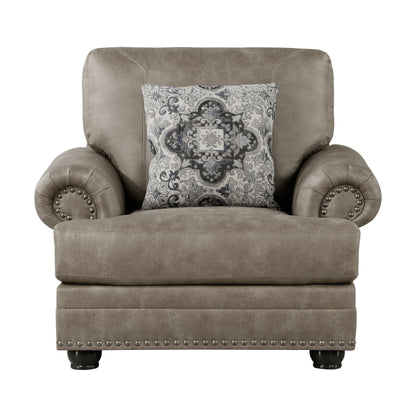 Homelegance Franklin Accent Chair in Mushroom Brown Polished Microfiber 9260MS-1