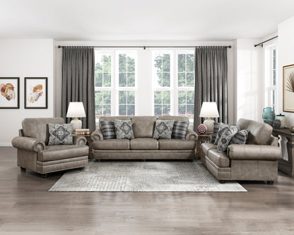 Homelegance Franklin Mushroom Brown Loveseat with Nailhead Trim 9260MS-2