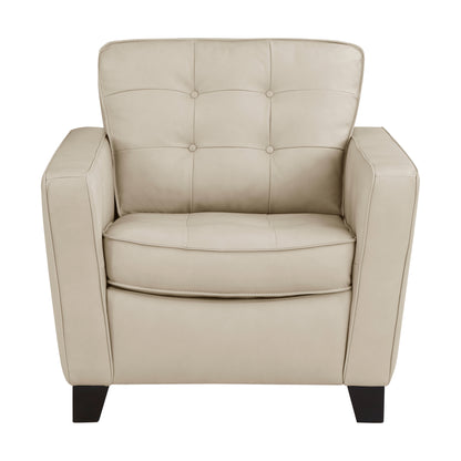 Homelegance Renzo Accent Chair in Beige Top Grain Leather 9266BEG-1