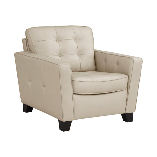Homelegance Renzo Accent Chair in Beige Top Grain Leather 9266BEG-1
