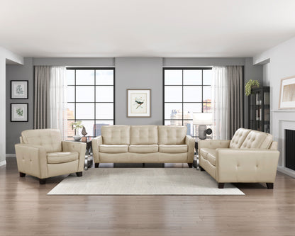 Homelegance Renzo Accent Chair in Beige Top Grain Leather 9266BEG-1