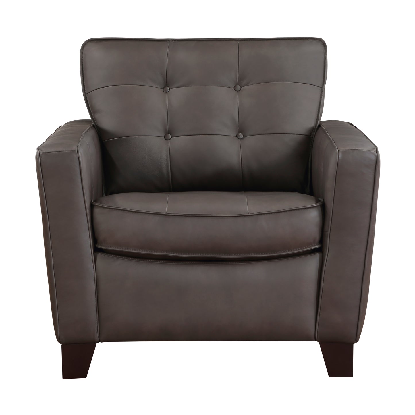 Homelegance Renzo Accent Chair in Brown Leather with Tufted Detail 9266BRW-1