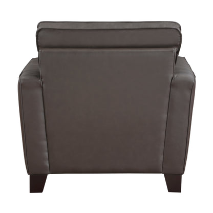 Homelegance Renzo Accent Chair in Brown Leather with Tufted Detail 9266BRW-1