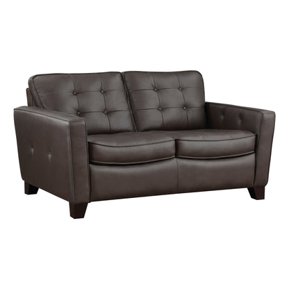 Homelegance Renzo Loveseat in Brown Top Grain Leather 9266BRW-2