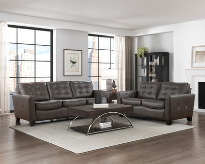 Homelegance Renzo Loveseat in Brown Top Grain Leather 9266BRW-2