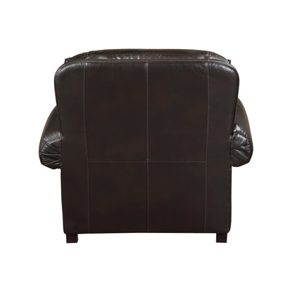 Homelegance Milford Accent Chair in Brown Faux Leather with Nailhead Trim 9268BRW-1