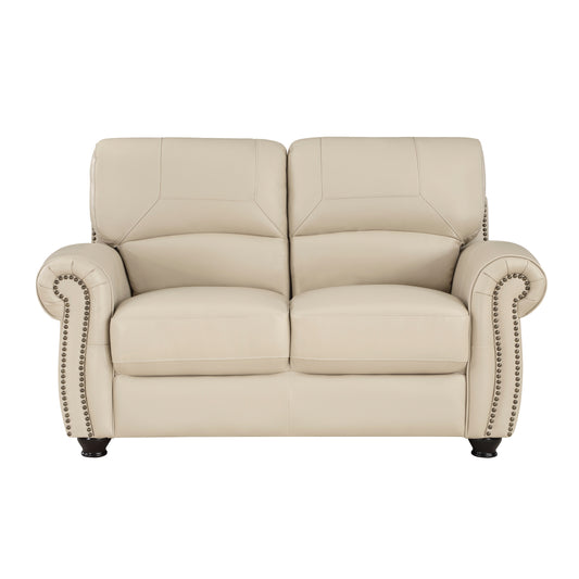Homelegance Foxborough Loveseat in Cream Top Grain Leather 9269CR-2