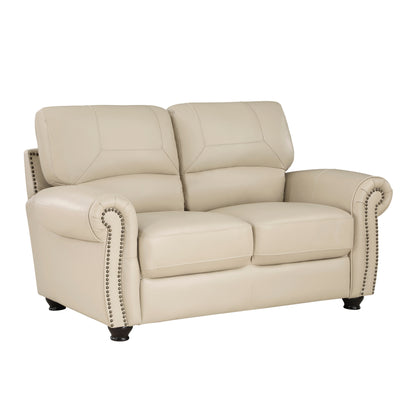 Homelegance Foxborough Loveseat in Cream Top Grain Leather 9269CR-2