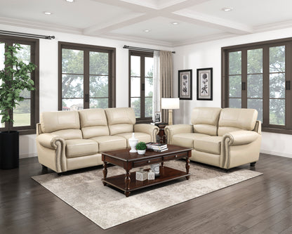 Homelegance Foxborough Loveseat in Cream Top Grain Leather 9269CR-2