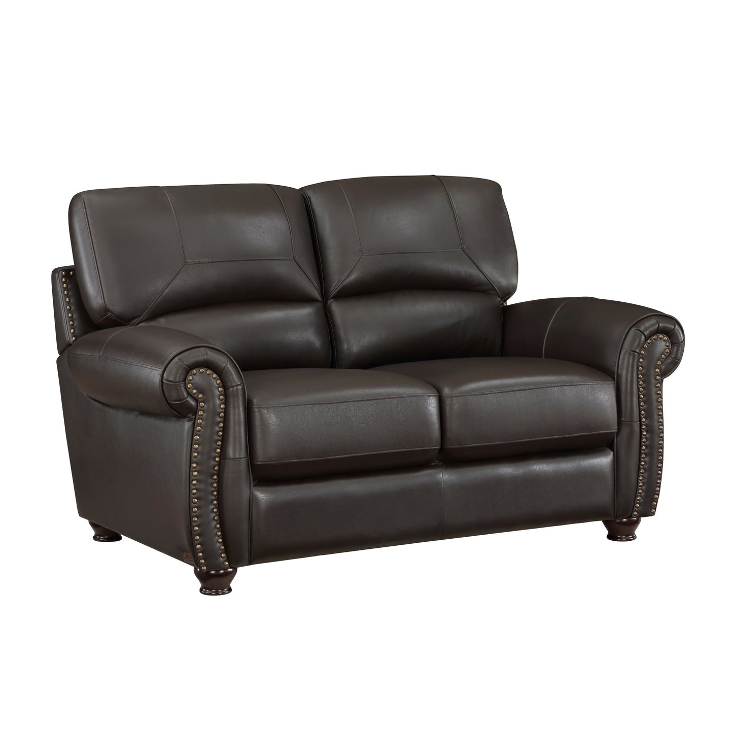 Homelegance Foxborough Loveseat in Dark Brown Leather 9269DB-2