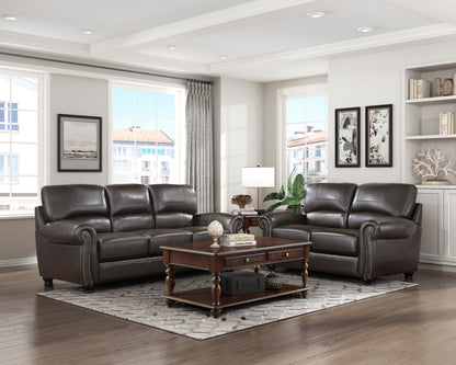 Homelegance Foxborough Loveseat in Dark Brown Leather 9269DB-2