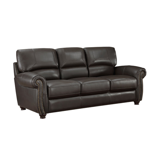 Homelegance Foxborough Dark Brown Top-Grain Leather Sectional Sofa 9269DB-3