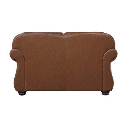 Homelegance Attleboro Loveseat in Camel Brown with Nailhead Trim 9270BR-2