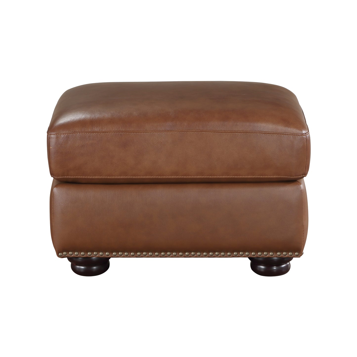 Homelegance Attleboro Ottoman Bench in Camel Brown Leather 9270BR-4