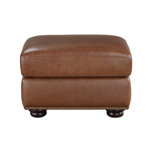 Homelegance Attleboro Ottoman Bench in Camel Brown Leather 9270BR-4