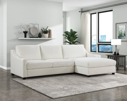 Homelegance Zayden Ivory Textured Fabric Sectional Sofa 9277VR-22LRC