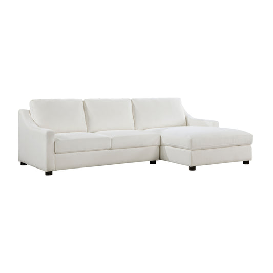 Homelegance Zayden Ivory Textured Fabric Sectional Sofa 9277VR-22LRC