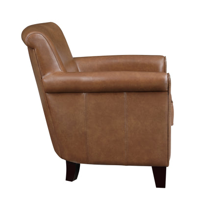 Homelegance Braintree Accent Chair in Brown Top Grain Leather 9278-3601