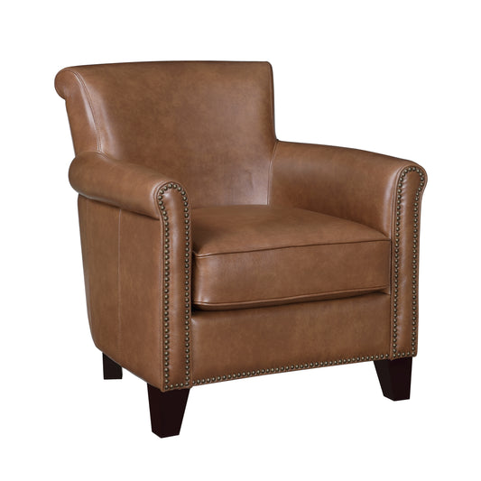 Homelegance Braintree Accent Chair in Brown Top Grain Leather 9278-3601