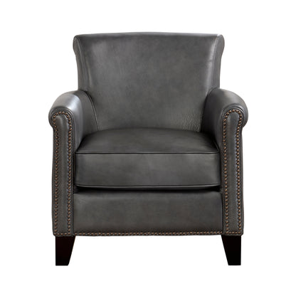 Homelegance Braintree Accent Chair in Gray Top Grain Leather 9278GRY-1