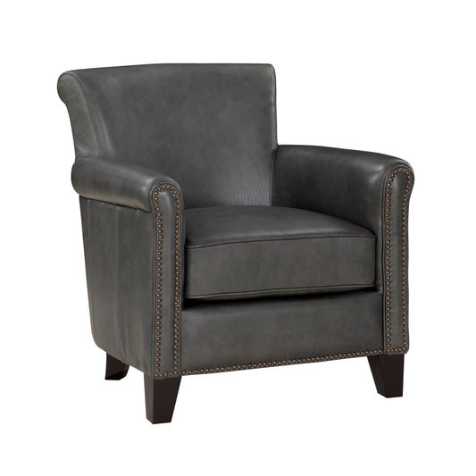 Homelegance Braintree Accent Chair in Gray Top Grain Leather 9278GRY-1