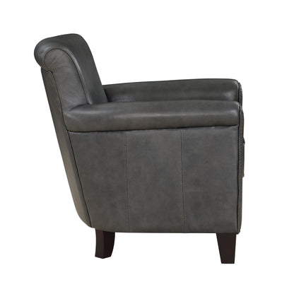 Homelegance Braintree Accent Chair in Gray Top Grain Leather 9278GRY-1