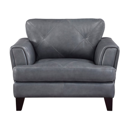 Homelegance Thierry Accent Chair in Burnish Gray Leather 9279BGY-1