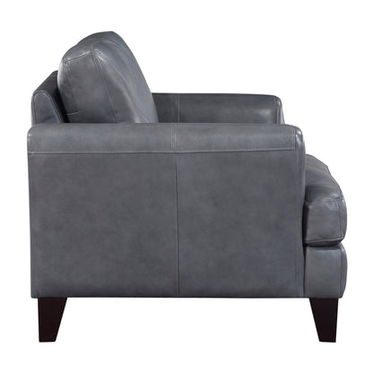 Homelegance Thierry Accent Chair in Burnish Gray Leather 9279BGY-1