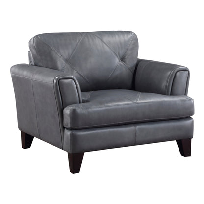 Homelegance Thierry Accent Chair in Burnish Gray Leather 9279BGY-1