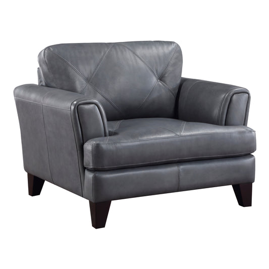 Homelegance Thierry Accent Chair in Burnish Gray Leather 9279BGY-1