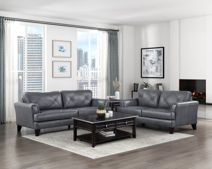 Homelegance Thierry Sectional Sofa in Burnish Gray Leather 9279BGY-3