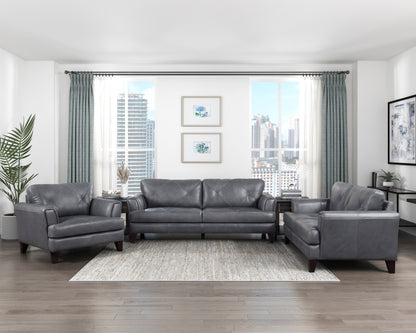 Homelegance Thierry Sectional Sofa in Burnish Gray Leather 9279BGY-3