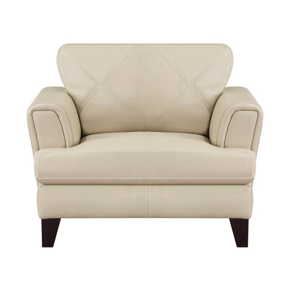 Homelegance Thierry Accent Chair in Cream Leather with Tufted Detail 9279CRM-1
